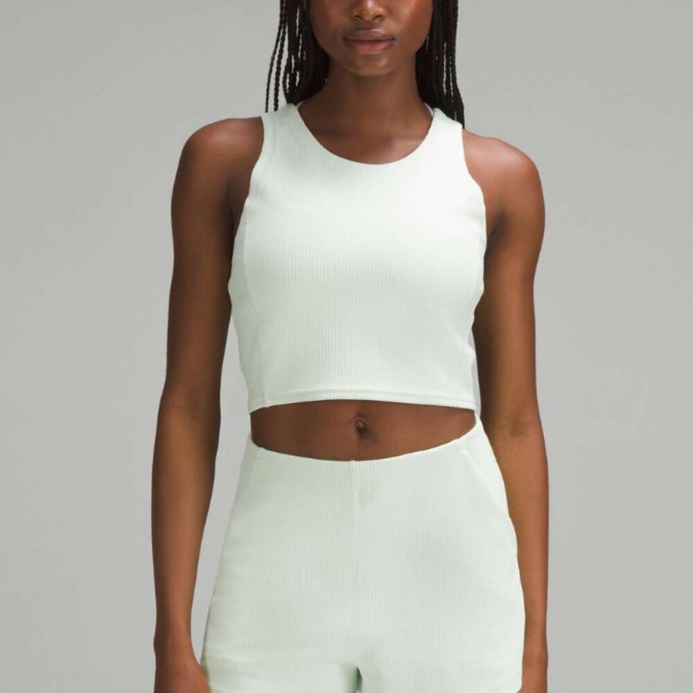 Lululemon Ribbed Softstreme Cropped Tank Top in Pastel Green Size 6
